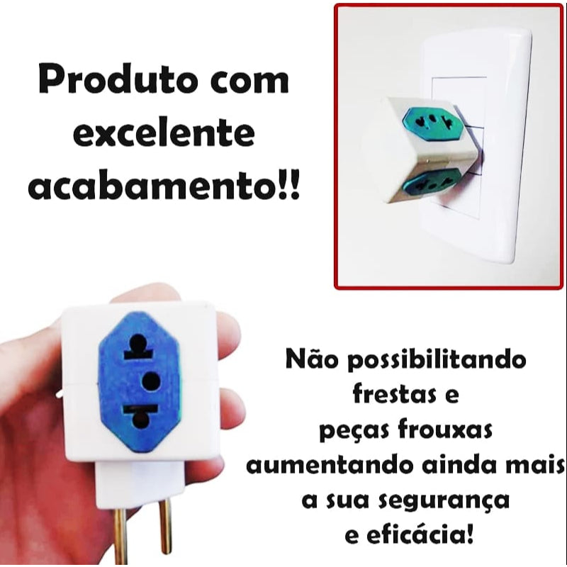 Adaptador De Tomada Kit C/5 Benjamin Cubo 10a/20a 4 Tomadas