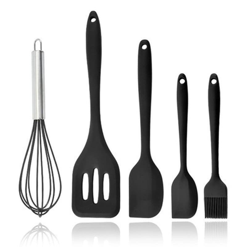 Utensilios de Cozinha 5 Peças em Silicone Colher Espátula Fue Pincel e Sílios