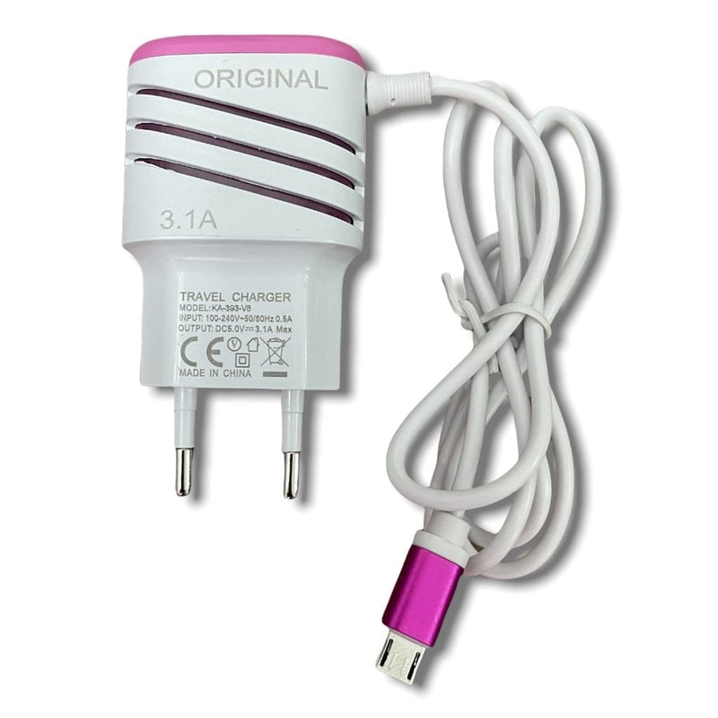 Carregador de Celular Android TIPO C Turbo Fast Charger Duas Saídas USB Homologado ANATEL