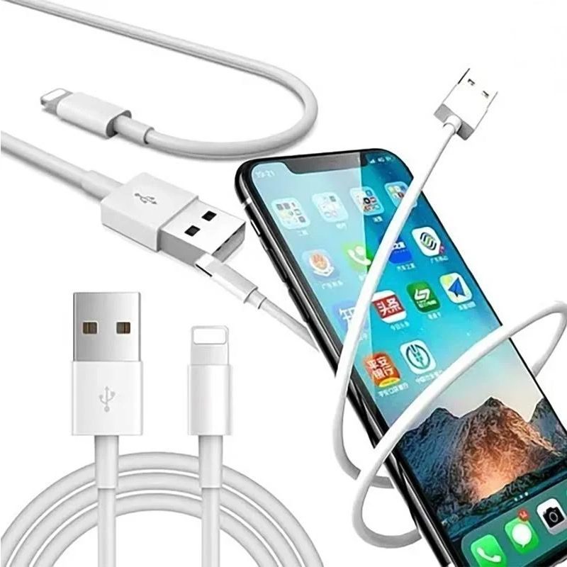 Cabo para Celular Iphone USB Tipo Lightning 2 Metros Carregamento Rápido Transferência de Dados