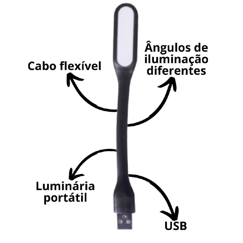 Mini Lanterna Luminária Led Usb Portátil Notebook Leitura