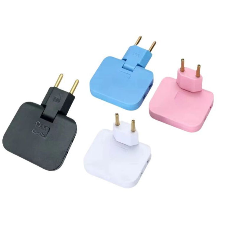 Adaptador Tomada Benjamin Articulado Dobrável Com 1 Entrada USB + 1 Entrada Tipo C Casa Escritório