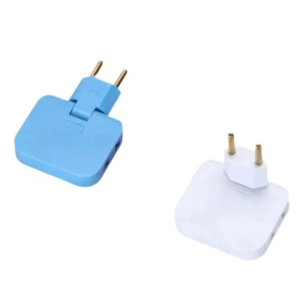 Adaptador Tomada Benjamin Articulado Dobrável Com 1 Entrada USB + 1 Entrada Tipo C Casa Escritório