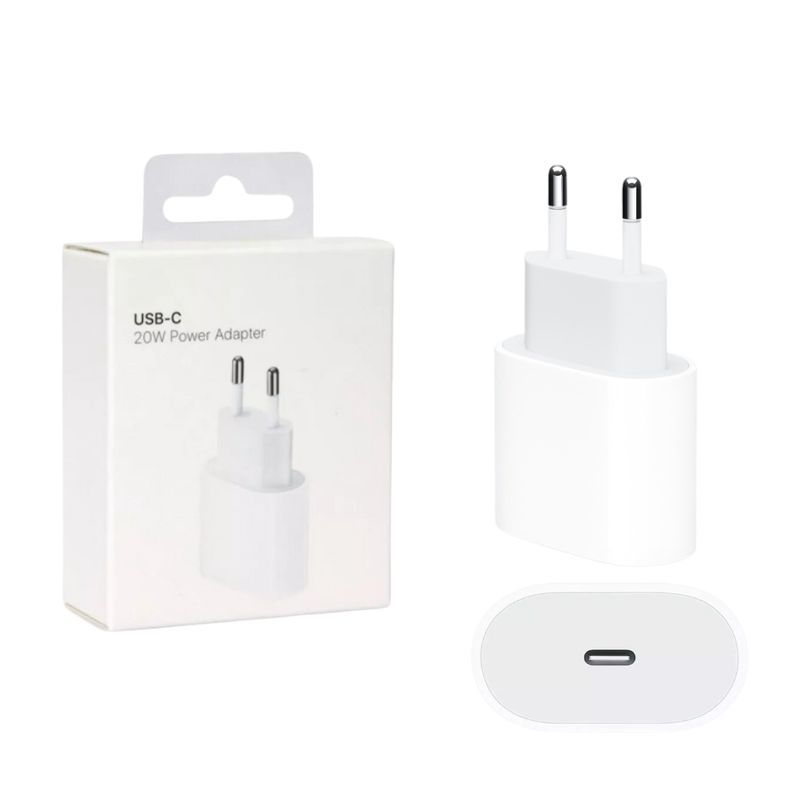 Carregador Turbo 20W USB-C para iPhone XR,11,12,13 Fonte com Carregamento Rápido