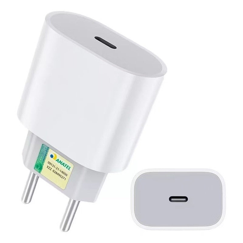 Carregador Turbo 20W USB-C para iPhone XR,11,12,13 Fonte com Carregamento Rápido