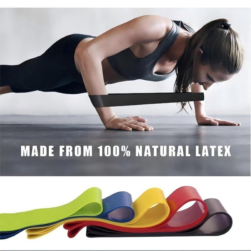 Faixas Elásticas Kit C5 para Exercícios Multifuncional Yoga Fisioterapia Treino e Academia