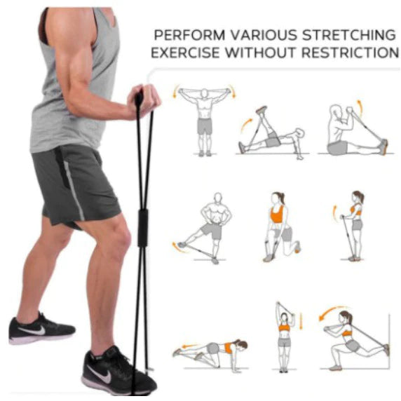Elástico de Tensão Extensor Exercícios Musculação Treino Ombro Braço Glúteos Academia Em Casa