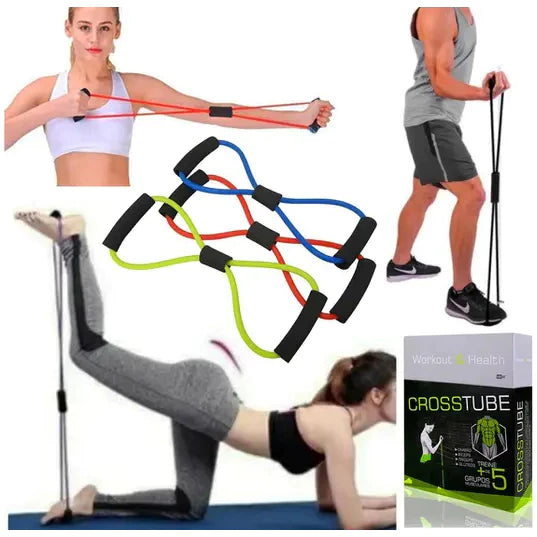 Elástico de Tensão Extensor Exercícios Musculação Treino Ombro Braço Glúteos Academia Em Casa