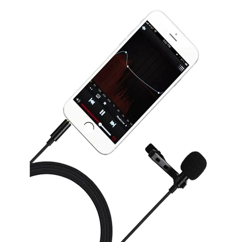 Microfone De Lapela Lavalier Plug P2 Profissional Celular Smartphone PC Notebook Gravador de Voz