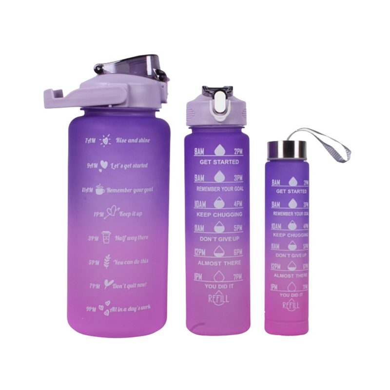 Kit 3 Garrafa Squeeze 2L+ 900ml +300ml com Adesivos Academia Escola Treino Antivazamento
