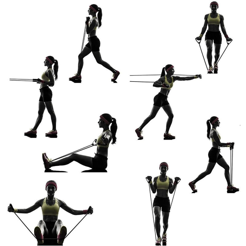 Kit Elástico Extensor 11 Itens Treino Intenso Funcional Musculação, Yoga, Pilates Academia