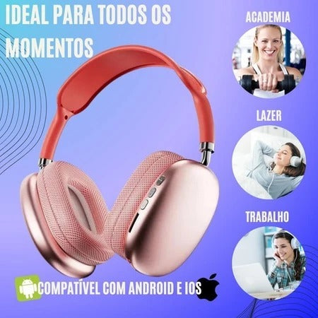 Fone de Ouvido Bluetooth Sem Fio Headphone Bluetooth Recarregável Air Top Casual Esportivo Academia